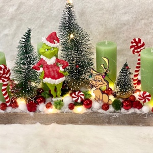 Grincs adventi asztaldísz  - karácsony - adventi díszek - adventi asztaldísz - Meska.hu