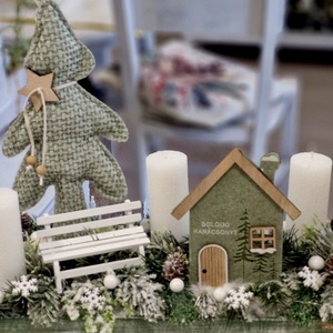 Téli erdő óriás adventi asztaldísz - karácsony - adventi díszek - adventi asztaldísz - Meska.hu