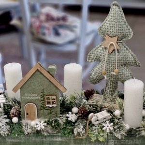 Téli erdő óriás adventi asztaldísz - karácsony - adventi díszek - adventi asztaldísz - Meska.hu
