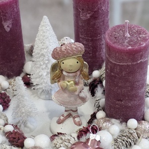 Sötét mályva adventi asztaldísz - karácsony - adventi díszek - adventi asztaldísz - Meska.hu