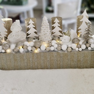 Pezsgő Jegesmaci adventi asztaldísz, Karácsony, Adventi díszek, Adventi asztaldísz, Virágkötés, MESKA