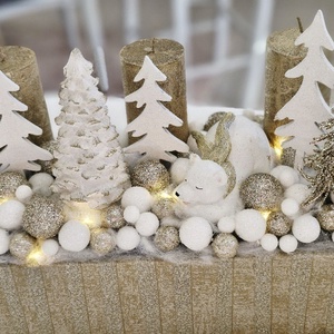 Pezsgő Jegesmaci adventi asztaldísz - karácsony - adventi díszek - adventi asztaldísz - Meska.hu