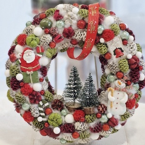 Mikulás és Hóember karácsonyi ajtódísz - karácsony - karácsonyi lakásdekoráció - karácsonyi ajtódíszek - Meska.hu