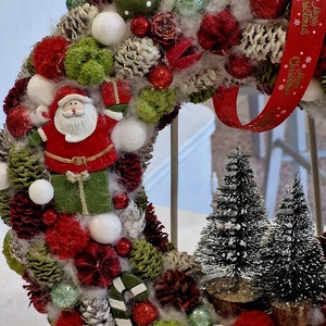 Mikulás és Hóember karácsonyi ajtódísz - karácsony - karácsonyi lakásdekoráció - karácsonyi ajtódíszek - Meska.hu