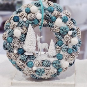 Türkiz karácsonyi ajtódísz - karácsony - karácsonyi lakásdekoráció - karácsonyi ajtódíszek - Meska.hu