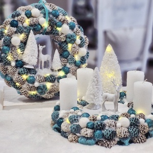 Türkiz karácsonyi ajtódísz - karácsony - karácsonyi lakásdekoráció - karácsonyi ajtódíszek - Meska.hu