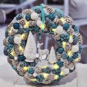 Türkiz karácsonyi ajtódísz - Meska.hu