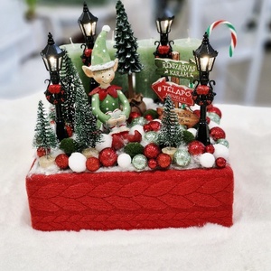 Manófiú adventi asztaldísz, Karácsony, Adventi díszek, Adventi asztaldísz, Virágkötés, MESKA