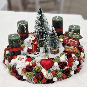 Klasszikus Mikulásos adventi asztaldísz - Meska.hu