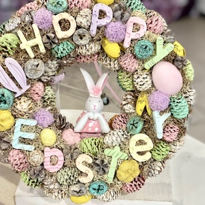 Happy Easter húsvéti ajtódísz  - ünnepi díszek, dekorációk - húsvéti díszek és dekorációk - húsvéti ajtódísz, kopogtató - Meska.hu