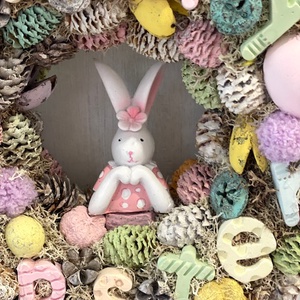 Happy Easter húsvéti ajtódísz  - ünnepi díszek, dekorációk - húsvéti díszek és dekorációk - húsvéti ajtódísz, kopogtató - Meska.hu