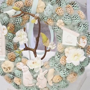 Menta nyuszkós tavaszi ajtódísz  - otthon & életmód - dekoráció - ajtó- és ablak dekoráció - ajtódísz & kopogtató - Meska.hu