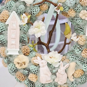 Menta nyuszkós tavaszi ajtódísz  - otthon & életmód - dekoráció - ajtó- és ablak dekoráció - ajtódísz & kopogtató - Meska.hu