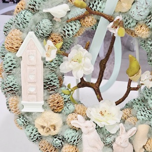 Menta nyuszkós tavaszi ajtódísz  - otthon & életmód - dekoráció - ajtó- és ablak dekoráció - ajtódísz & kopogtató - Meska.hu