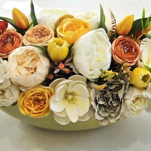 Óriás zöld csónak tulipános tavaszi asztaldísz  - otthon & életmód - dekoráció - asztal és polc dekoráció - asztaldísz - Meska.hu