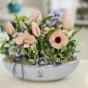 Vzs desing kék csónakos tavaszi asztaldísz - otthon & életmód - dekoráció - asztal és polc dekoráció - asztaldísz - Meska.hu