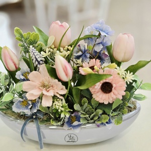 Vzs desing kék csónakos tavaszi asztaldísz - otthon & életmód - dekoráció - asztal és polc dekoráció - asztaldísz - Meska.hu