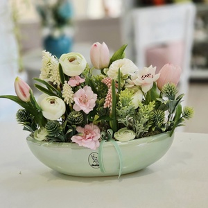 Vzs desing menta csónakos tavaszi asztaldísz  - Meska.hu