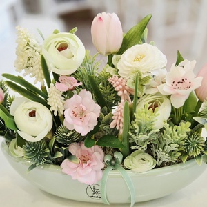 Vzs desing menta csónakos tavaszi asztaldísz  - otthon & életmód - dekoráció - asztal és polc dekoráció - asztaldísz - Meska.hu