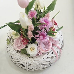 Fészek kosár tavaszi asztaldísz  - otthon & életmód - dekoráció - asztal és polc dekoráció - asztaldísz - Meska.hu