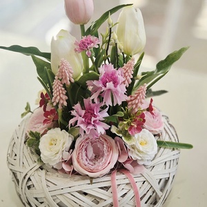 Fészek kosár tavaszi asztaldísz  - otthon & életmód - dekoráció - asztal és polc dekoráció - asztaldísz - Meska.hu