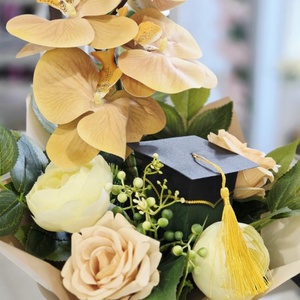 Barna orchideás ballagási csokor - otthon & életmód - virágdekoráció - virágok - virágcsokor - Meska.hu