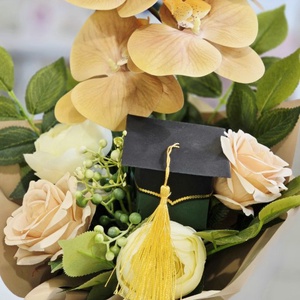 Barna orchideás ballagási csokor - otthon & életmód - virágdekoráció - virágok - virágcsokor - Meska.hu