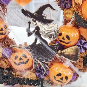 Boszis halloweeni ajtódísz világító tökfejekkel  - otthon & életmód - dekoráció - halloween - halloweeni ajtódíszek és ablakdíszek - Meska.hu