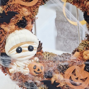 Múmia világítós halloweeni ajtódísz  - otthon & életmód - dekoráció - halloween - halloweeni ajtódíszek és ablakdíszek - Meska.hu