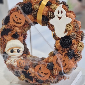 Múmia világítós halloweeni ajtódísz  - otthon & életmód - dekoráció - halloween - halloweeni ajtódíszek és ablakdíszek - Meska.hu