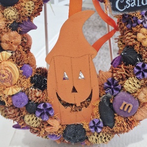 Tökfej csokit vagy csalunk halloweeni ajtódísz  - otthon & életmód - dekoráció - halloween - halloweeni ajtódíszek és ablakdíszek - Meska.hu