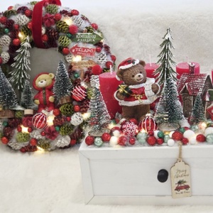 Mackófalva karácsonyi ajtódísz  - karácsony - karácsonyi lakásdekoráció - karácsonyi ajtódíszek - Meska.hu