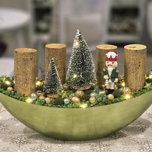 Zöld csónakos Diótörő adventi asztaldísz - karácsony - adventi díszek - adventi asztaldísz - Meska.hu