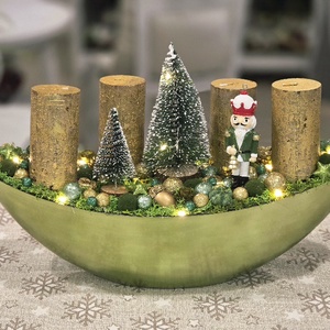 Zöld csónakos Diótörő adventi asztaldísz - Meska.hu