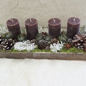 Temészetes barna adventi asztaldísz  - Meska.hu