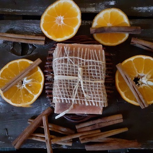 Narancs - fahéj szappan zabtejjel és szőlőmag olajjal - szépségápolás - szappan & fürdés - kézműves szappan - Meska.hu