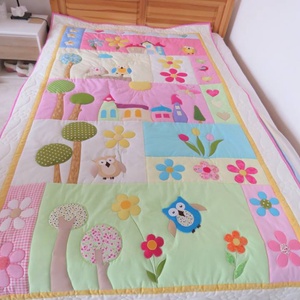 Pasztell színes baglyos ágytakaró gyerekszobába, Otthon & Lakás, Lakástextil, Ágytakaró, Patchwork, foltvarrás, Meska