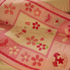 Pitypangos, patchwork babatakaró, ovis takaró párnával - otthon & életmód - babaszoba, gyerekszoba - babatakaró, gyerek pléd - Meska.hu