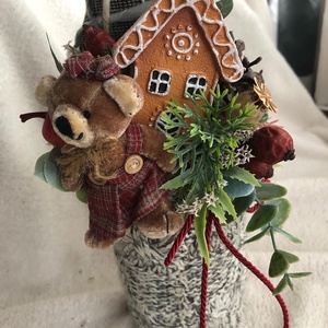 Karácsonyi egyedi textildekor asztaldísz - karácsony - adventi díszek - adventi asztaldísz - Meska.hu