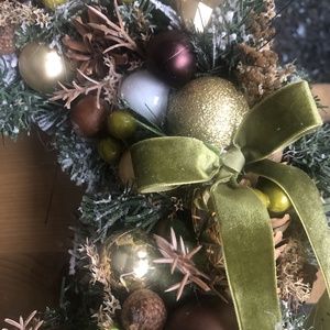 Karácsonyi ajtódísz csupa fényességben - karácsony - karácsonyi lakásdekoráció - karácsonyi ajtódíszek - Meska.hu