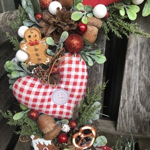 Karácsonyi ajtódísz vidéki hangulatban - karácsony - karácsonyi lakásdekoráció - karácsonyi ajtódíszek - Meska.hu