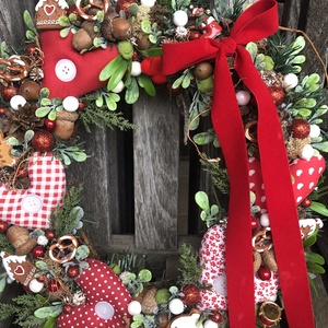 Karácsonyi ajtódísz vidéki hangulatban - karácsony - karácsonyi lakásdekoráció - karácsonyi ajtódíszek - Meska.hu