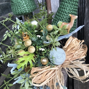 Karácsonyi asztaldísz kötöttben - karácsony - karácsonyi lakásdekoráció - ünnepi asztaldekoráció - Meska.hu