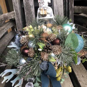 Karácsonyi asztaldísz egérkirállyal - karácsony - karácsonyi lakásdekoráció - ünnepi asztaldekoráció - Meska.hu