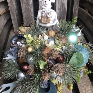 Karácsonyi asztaldísz egérkirállyal - karácsony - karácsonyi lakásdekoráció - ünnepi asztaldekoráció - Meska.hu