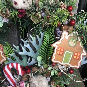 Karácsonyi ajtódísz macikkal, mézikkel - karácsony - karácsonyi lakásdekoráció - karácsonyi ajtódíszek - Meska.hu