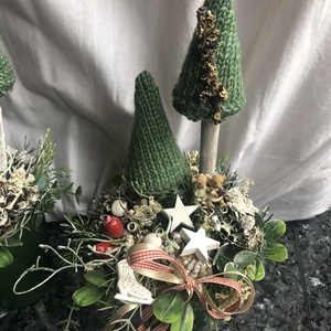 Karácsonyi asztaldíszek zöldben - karácsony - karácsonyi lakásdekoráció - ünnepi asztaldekoráció - Meska.hu