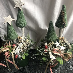 Karácsonyi asztaldíszek zöldben - Meska.hu