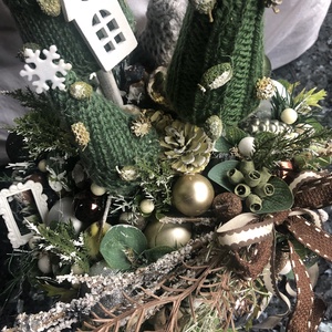 Karácsonyi asztaldísz zöld erdőben - karácsony - karácsonyi lakásdekoráció - ünnepi asztaldekoráció - Meska.hu