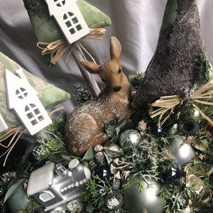 Karácsonyi asztaldísz ovális tálban - karácsony - karácsonyi lakásdekoráció - ünnepi asztaldekoráció - Meska.hu